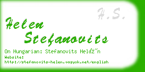 helen stefanovits business card
